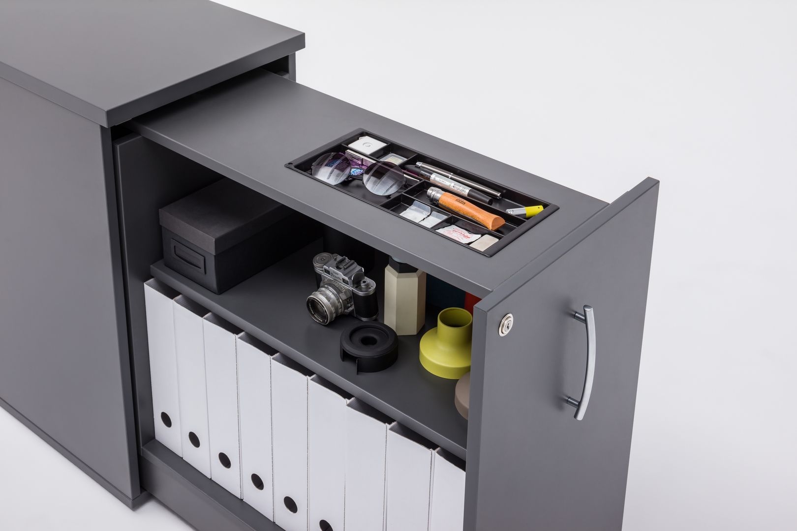 Standard Office Lockable Cargo Pedestal w/Pencil Tray