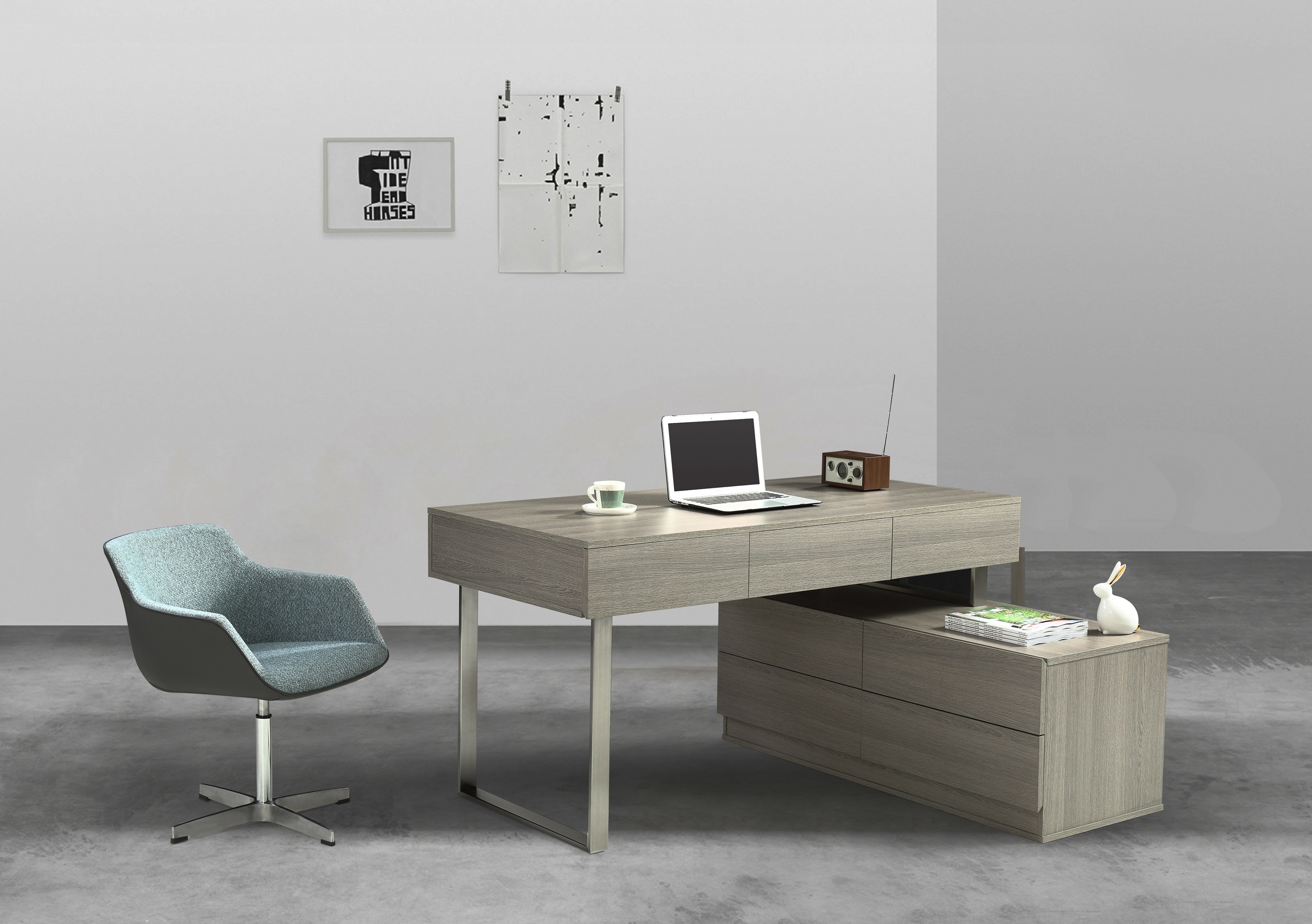 KD12 Modern Office Desk with Storage Drawers