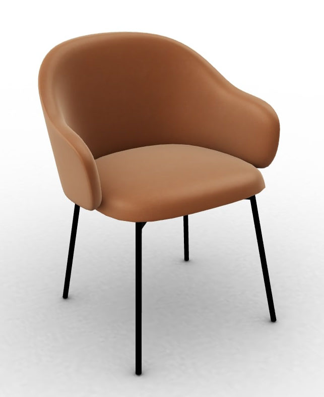 Holly Fab Fabric/Metal Customizable Dining Armchair