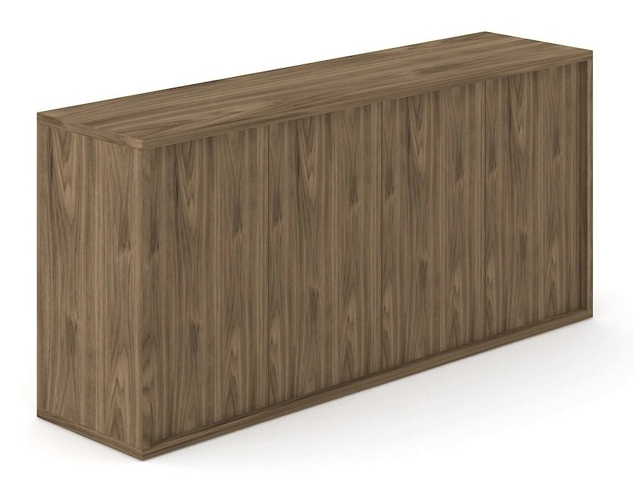 Nova Basic Dark Walnut Veneer Cabinet With Shelves & Push Opening