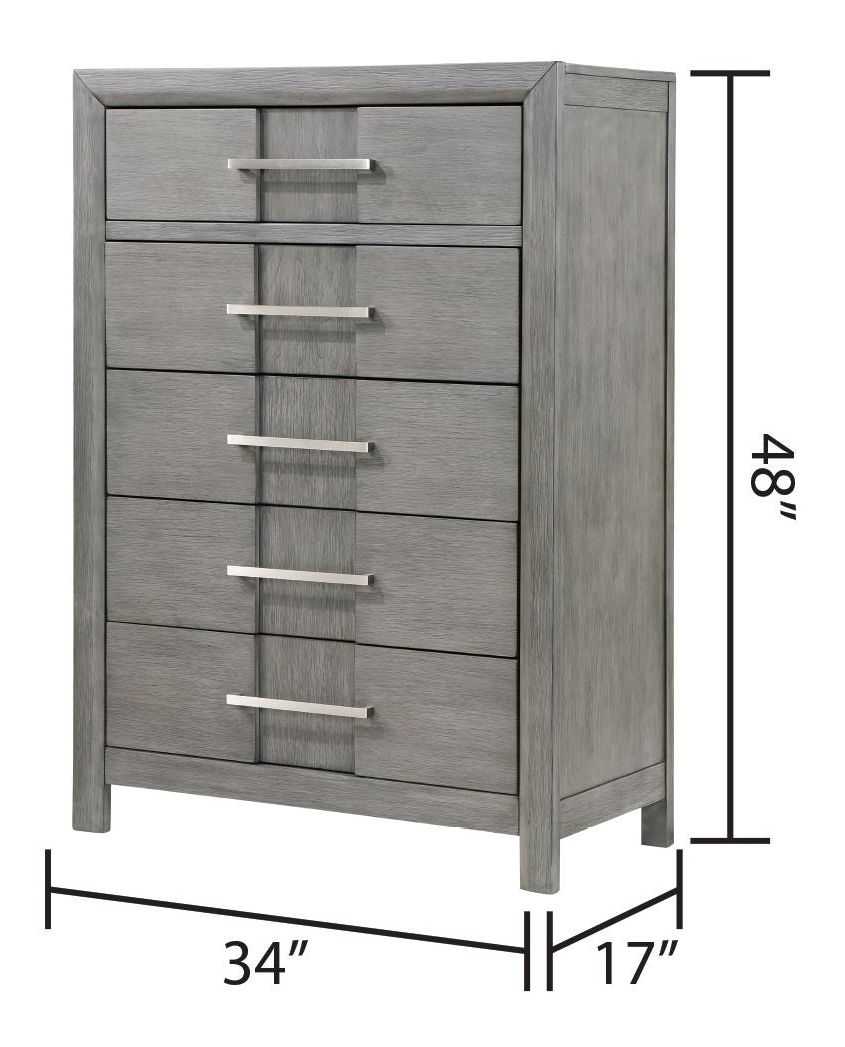 Kenzo 5-Drawer Wood Veneer Chest