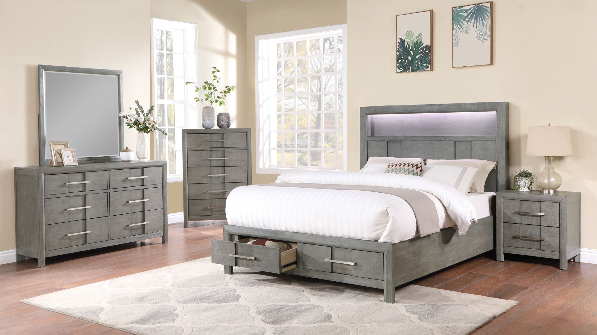 Kenzo 6-Drawer Wood Veneer Dresser