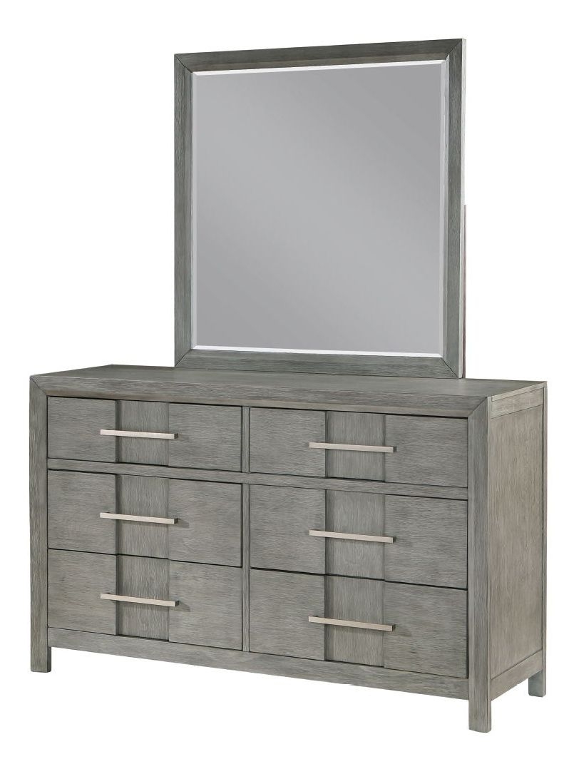 Kenzo Modern Style 6-Drawer Dresser Made with Wood in Gray finish