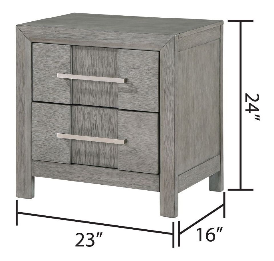 Kenzo 2-Drawer Wood Veneer Nightstand