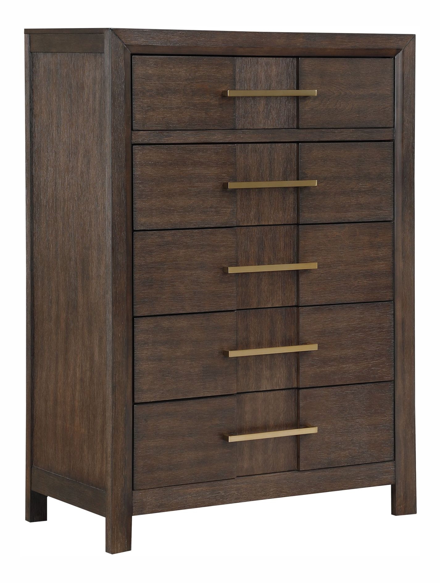 Kenzo 5 Drawer Chest In Walnut by Galaxy Home Furnishings