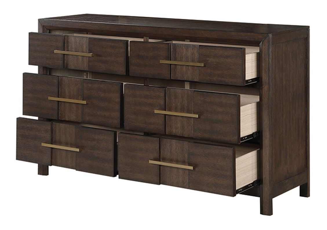 Kenzo 6 Drawer Dresser In Walnut by Galaxy Home Furnishings
