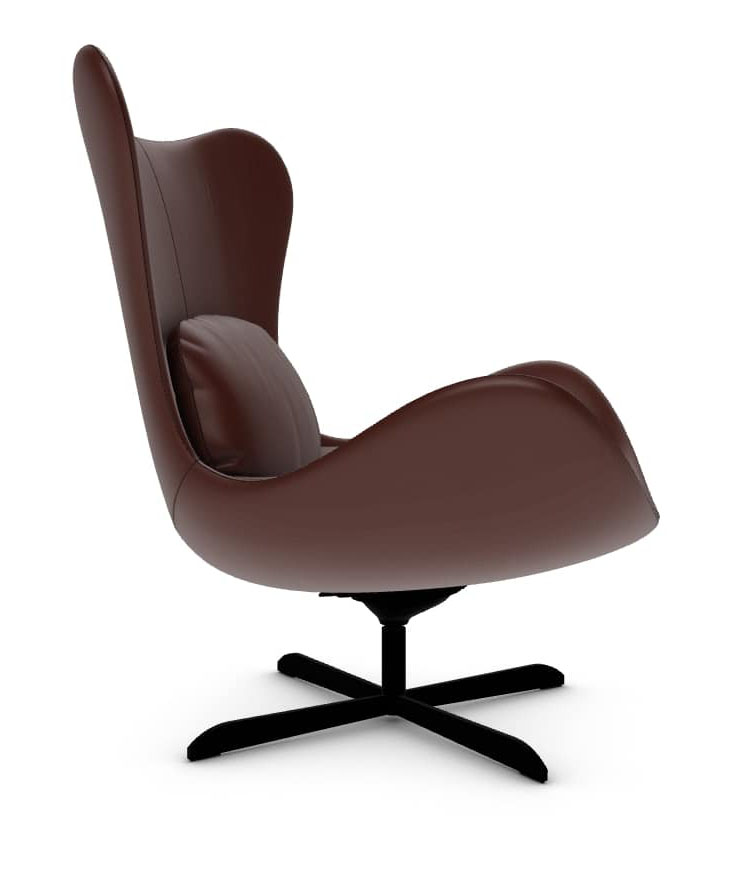 Lazy Metal/Leather Lounge Armchair