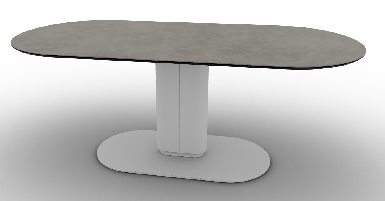 Cameo W78.7-inch Ceramic/Metal/Wood Customizable Oval Dining Table