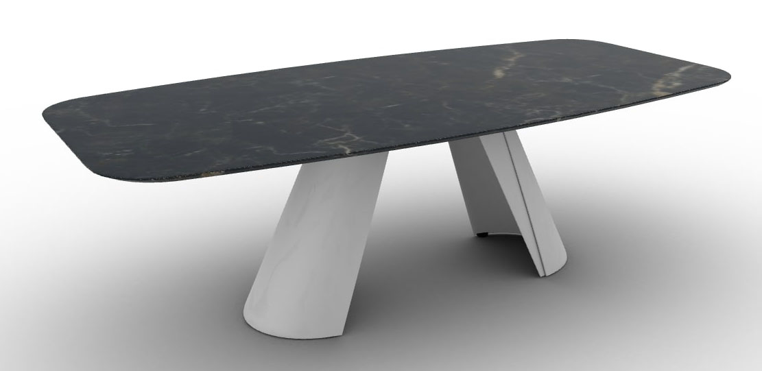 Apian W98.4-inch Ceramic/Metal Customizable Elliptical Dining Table