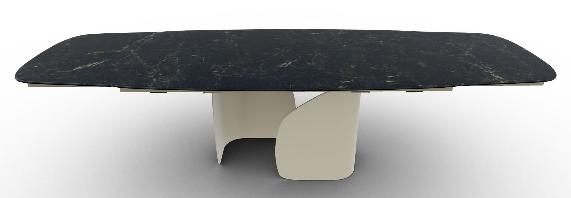 Twins Metal/Ceramic Rectangular Extendable Dining Table w/Rounded Corners