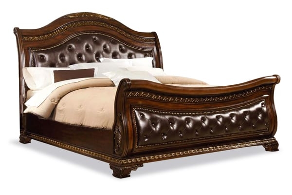 Milan Brown Sleigh Bedroom Set