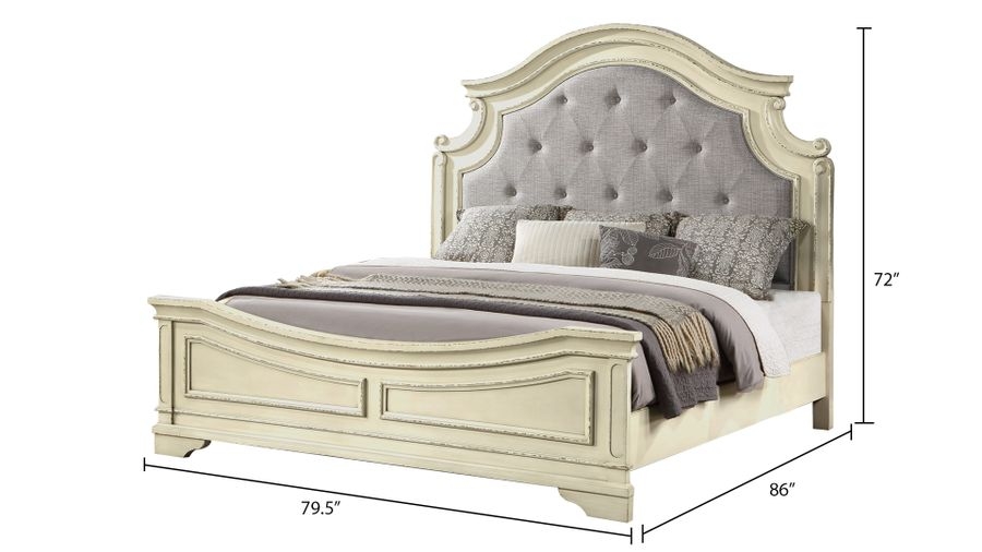 Noble King Size Bed with Fabric Upholstered Headboard