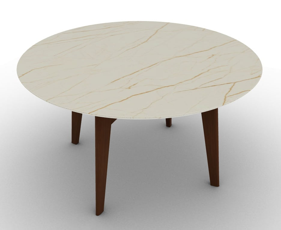 Abrey Wood/Ceramic Round Dining Table