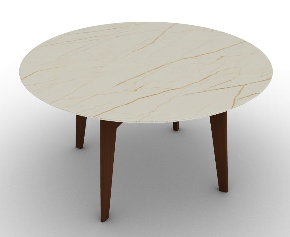 Abrey Wood/Ceramic Round Dining Table