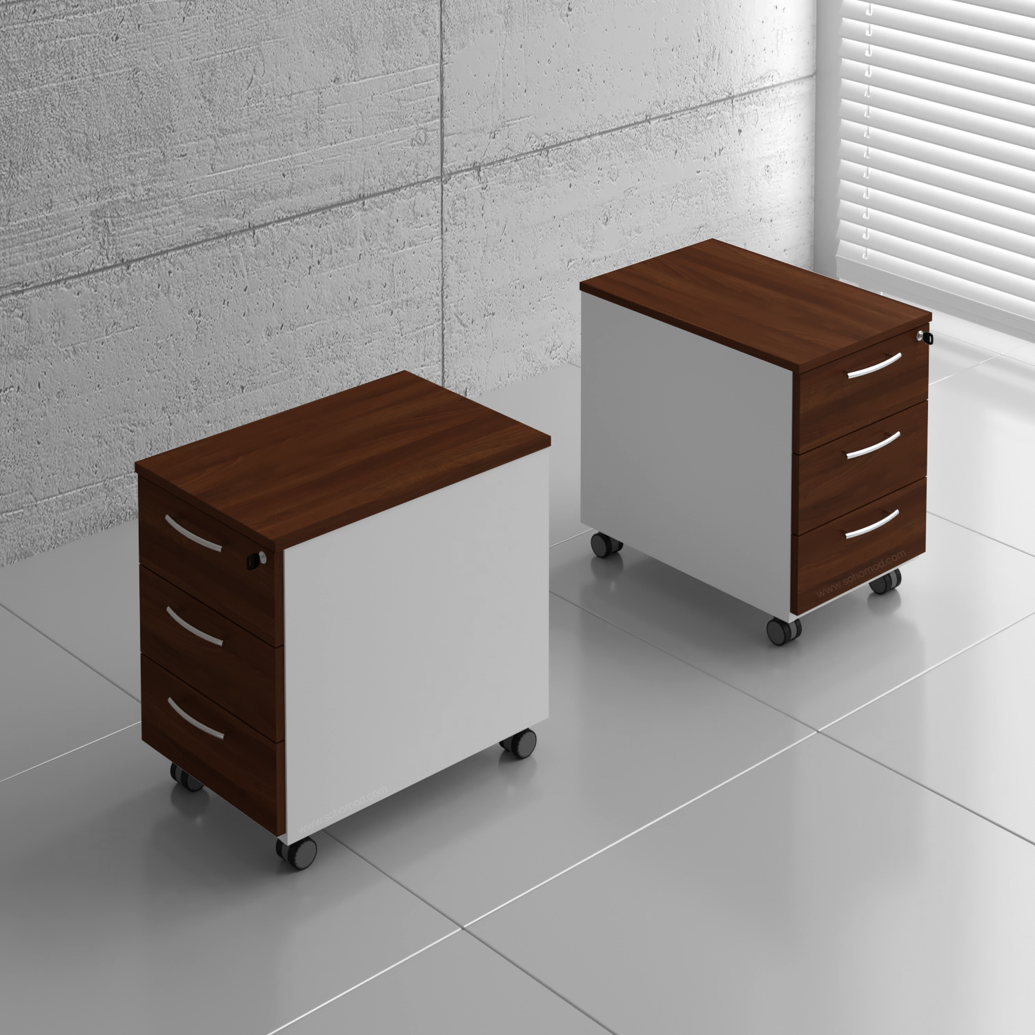 Basic Office Lockable Mobile Pedestal w/3 Drawers & Pencil Tray
