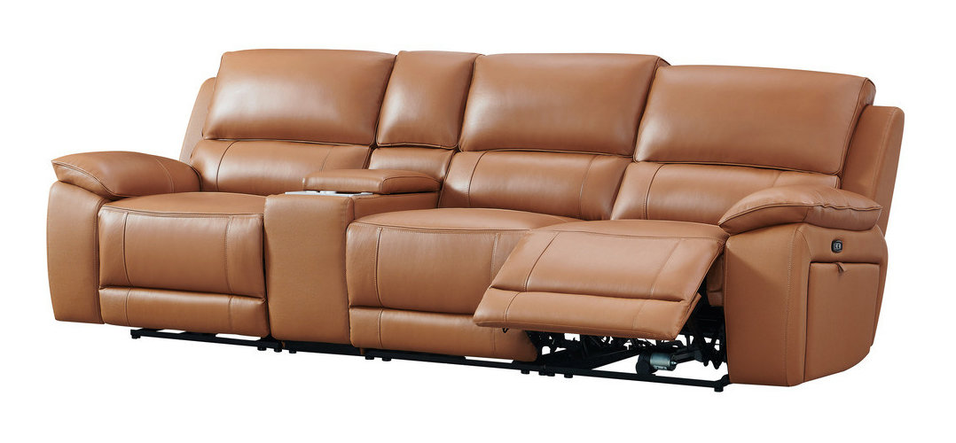 Hailey Leather/PVC Reclining Modular Loveseat