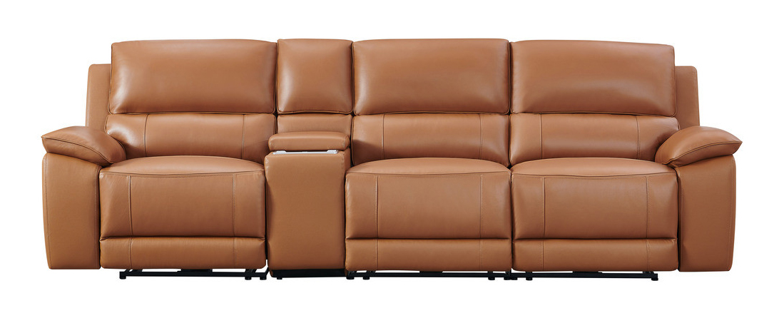 Hailey Leather/PVC Reclining Modular Loveseat