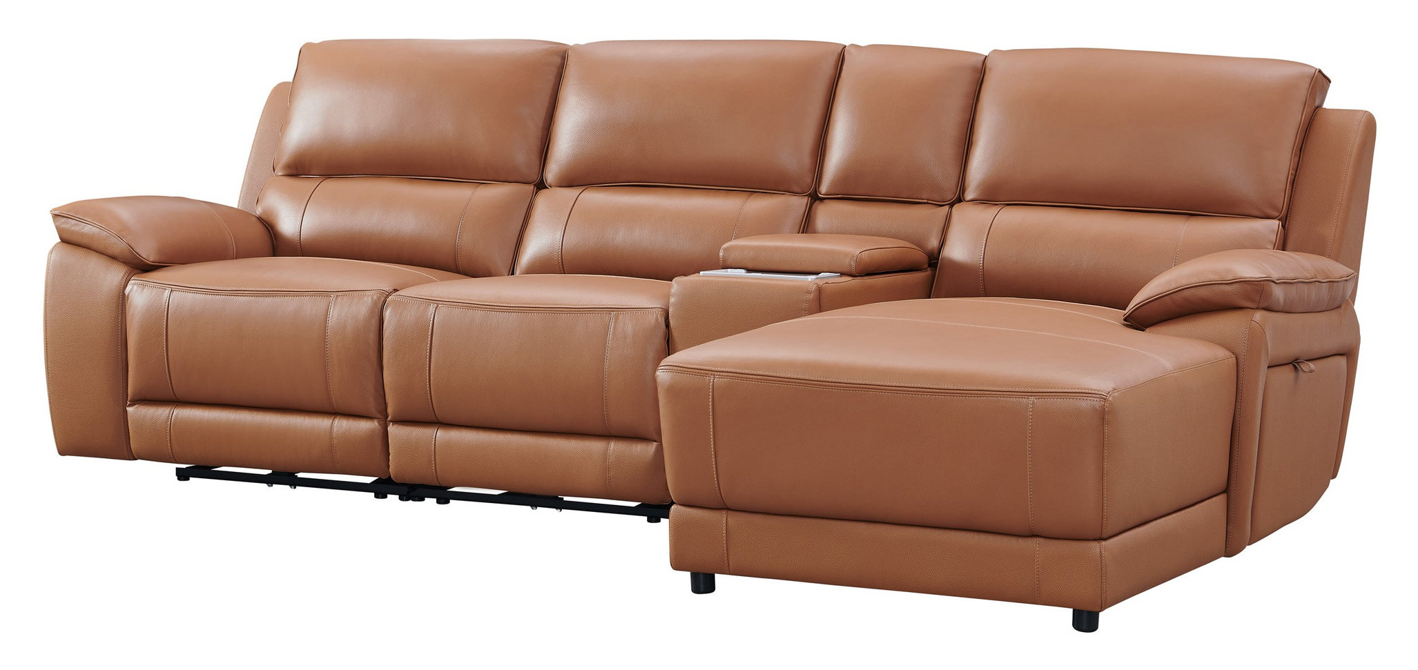 Hailey Leather/PVC Reclining Modular Sofa Chaise