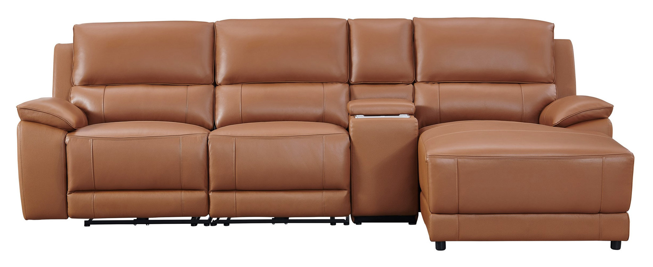 Hailey Leather/PVC Reclining Modular Sofa Chaise