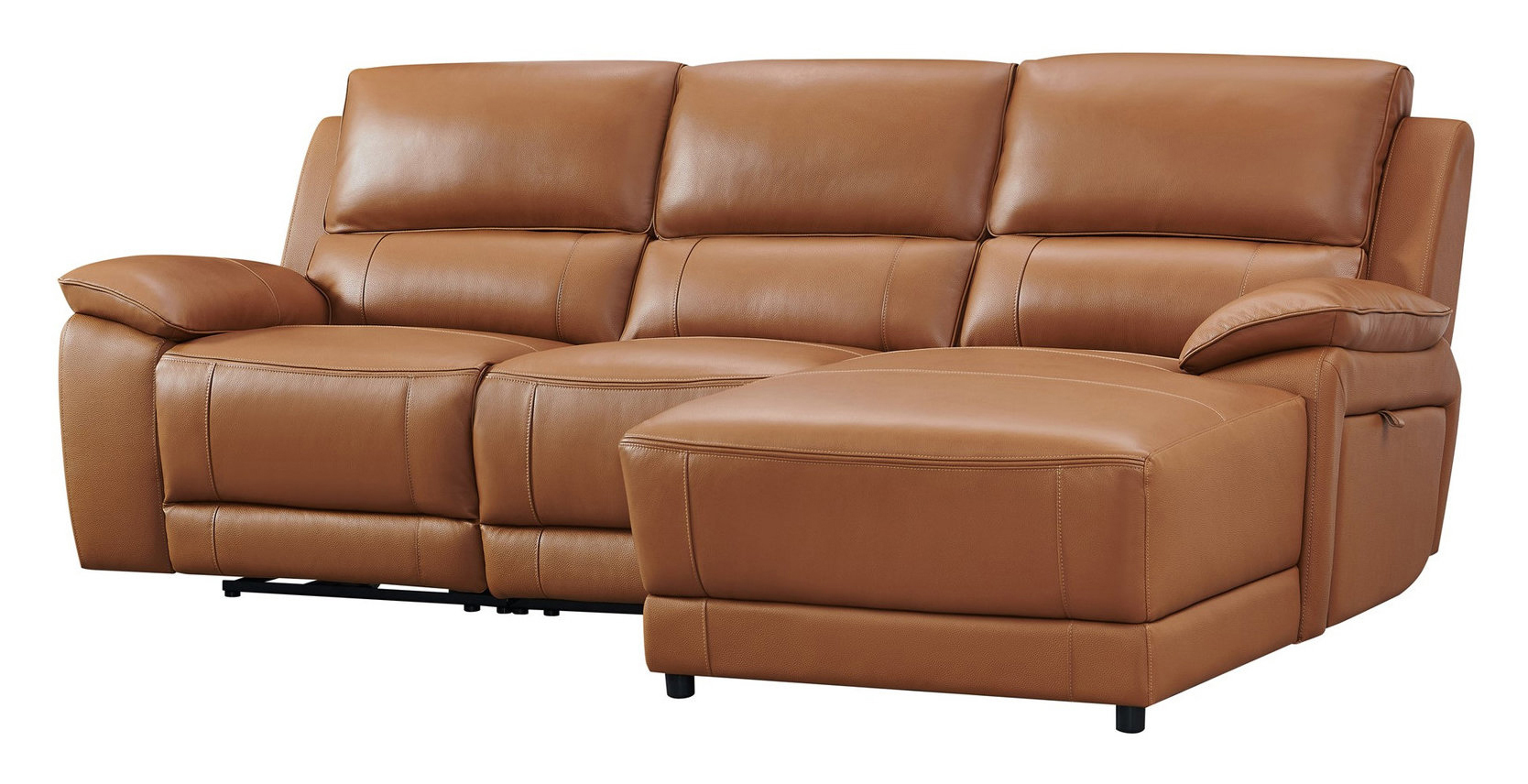 Hailey Leather/PVC Reclining Modular Sofa Chaise