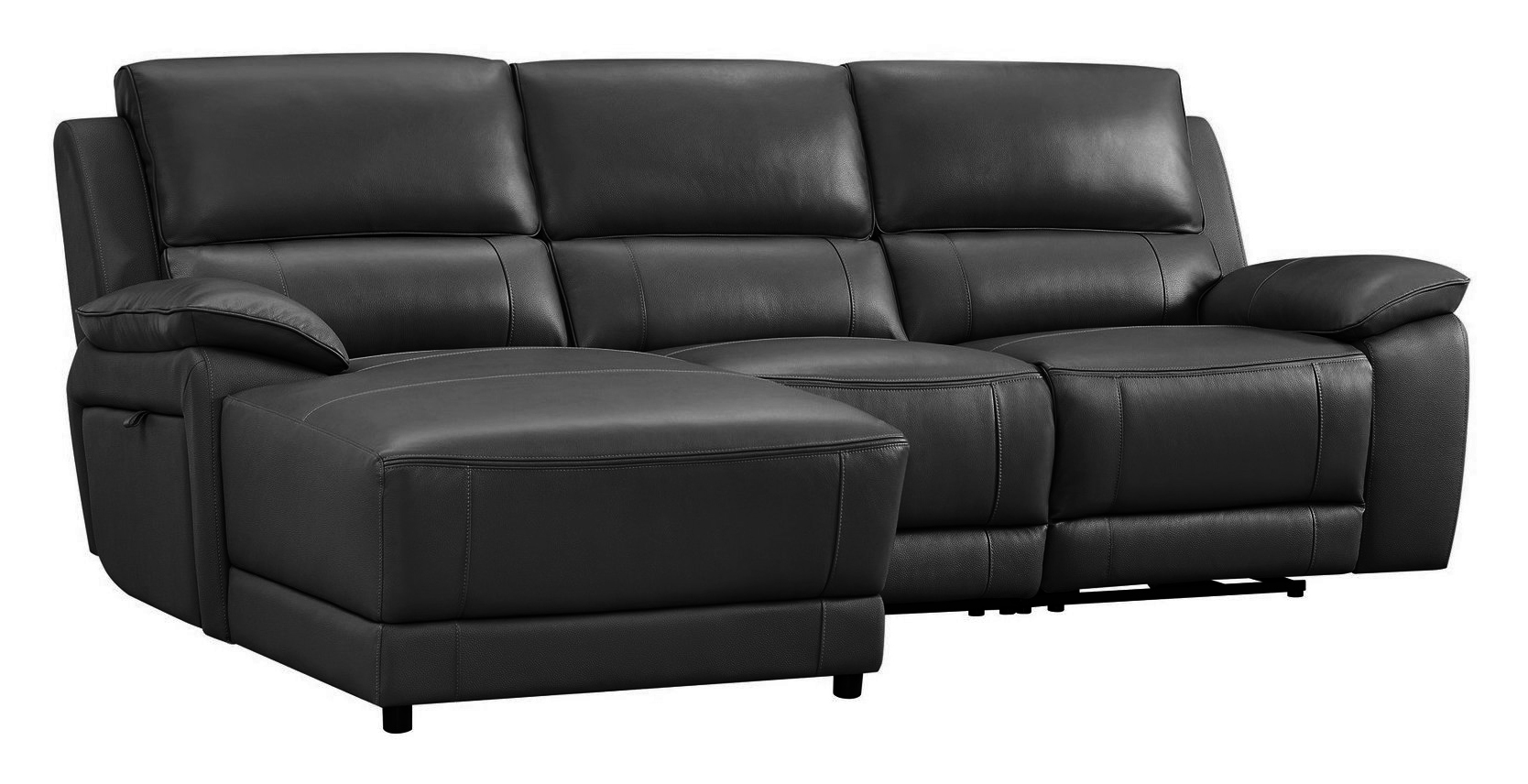 Hailey Leather/PVC Reclining Modular Sofa Chaise