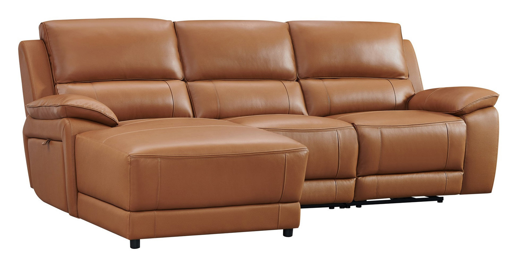 Hailey Leather/PVC Reclining Modular Sofa Chaise