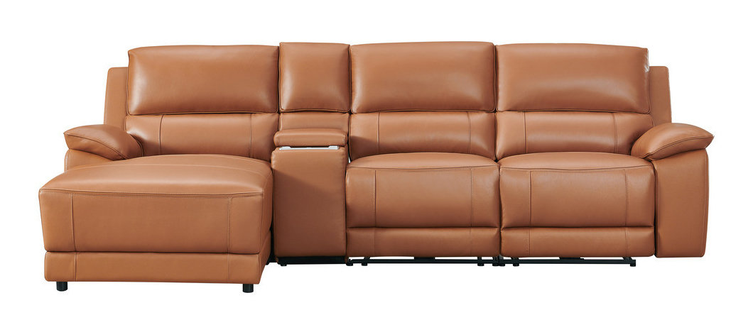 Hailey Leather/PVC Reclining Modular Sofa Chaise
