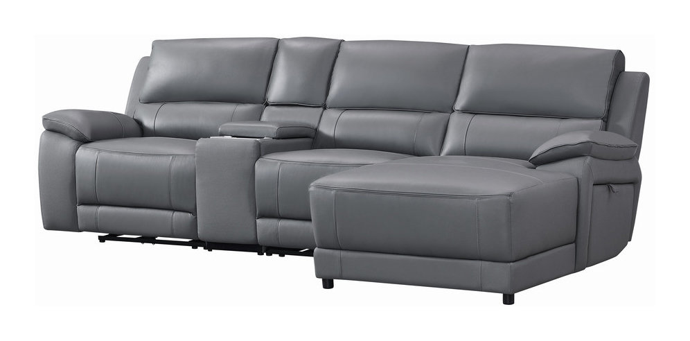Hailey Leather/PVC Reclining Modular Sofa Chaise