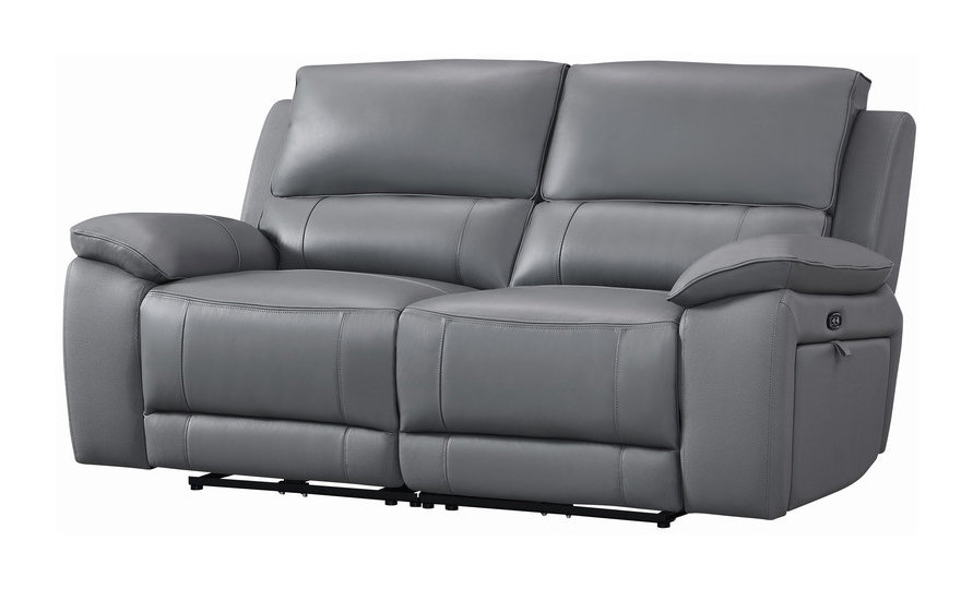 Hailey Leather/PVC Reclining Modular Loveseat
