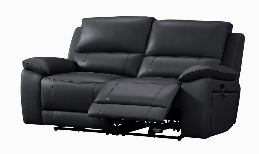 Hailey Leather/PVC Reclining Modular Loveseat