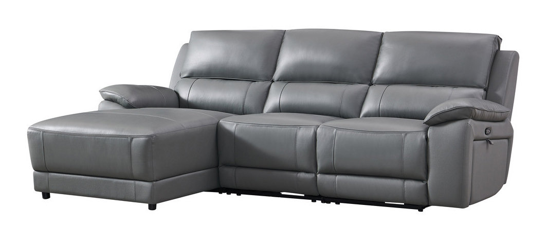 Hailey Leather/PVC Reclining Modular Sofa Chaise