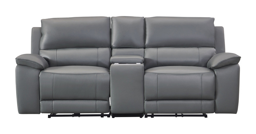Hailey Leather/PVC Reclining Modular Loveseat