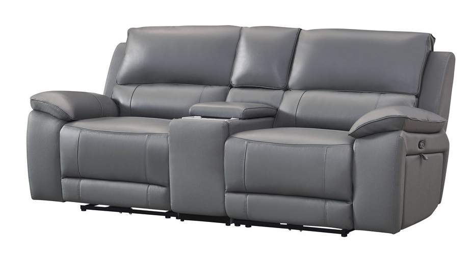 Hailey Leather/PVC Reclining Modular Loveseat