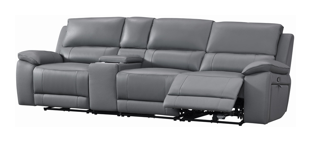 Hailey Leather/PVC Reclining Modular Loveseat