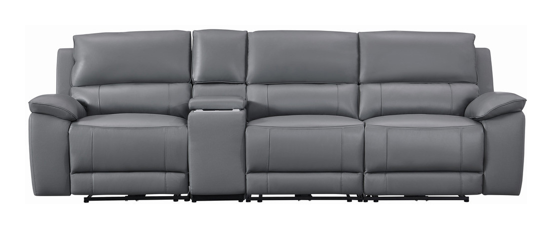 Hailey Leather/PVC Reclining Modular Loveseat