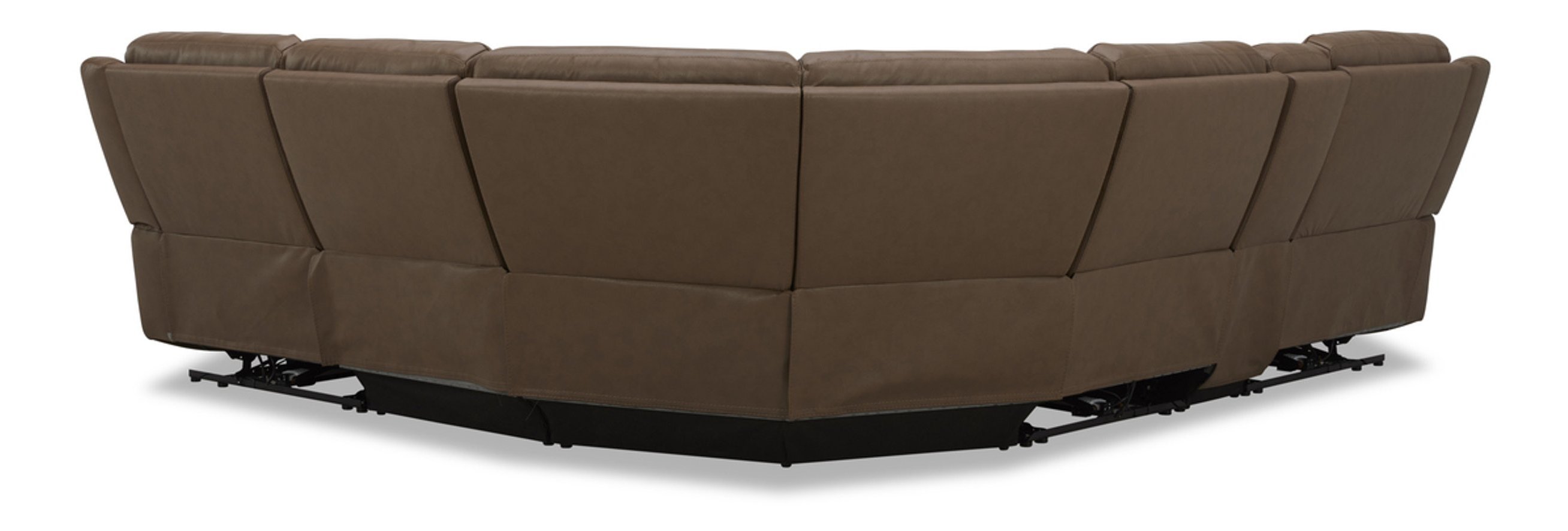 Wonder Leather L-Shape Sectional Sofa with Power Recliners & Storage Console