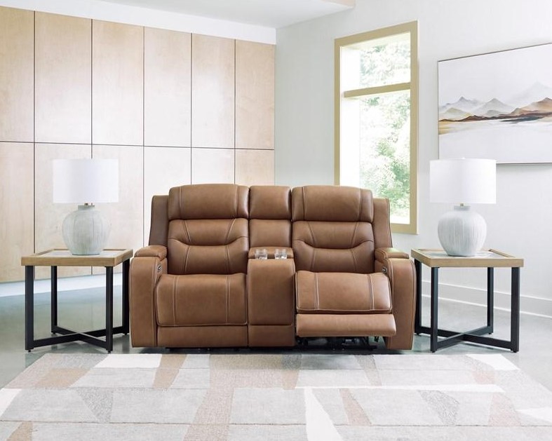 Knightington Power Leather/PVC Power Reclining Living Set w/Audio Seating
