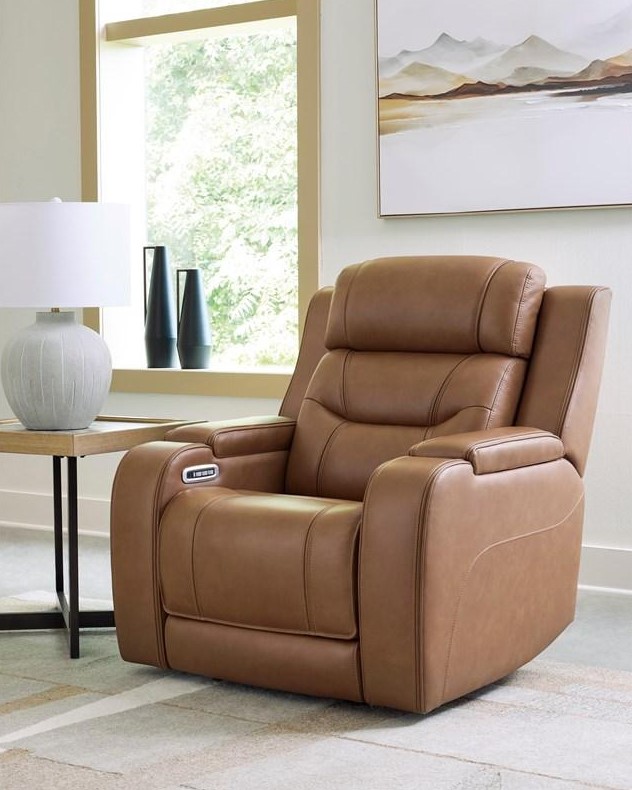 Knightington Power Leather/PVC Power Reclining Living Set w/Audio Seating