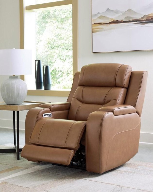 Knightington Power Leather/PVC Power Reclining Living Set w/Audio Seating