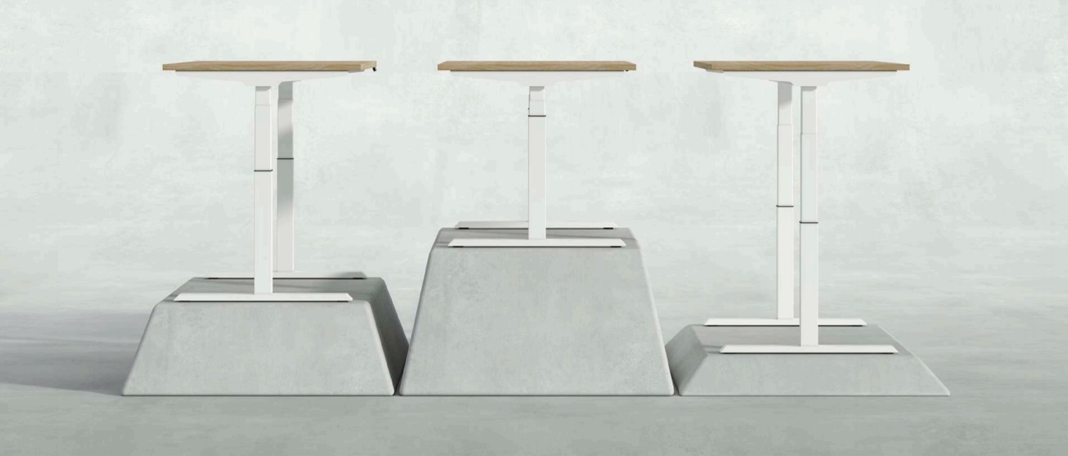 Mobility Step Melamine Sit-Stand Office Single Desk