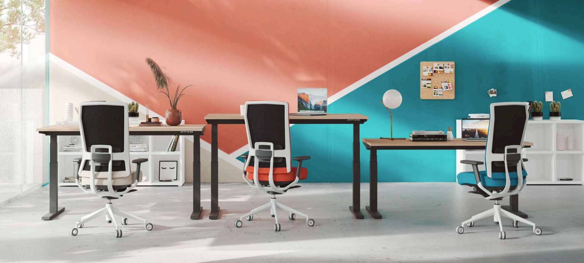 Mobility Step Melamine Sit-Stand Office Single Desk