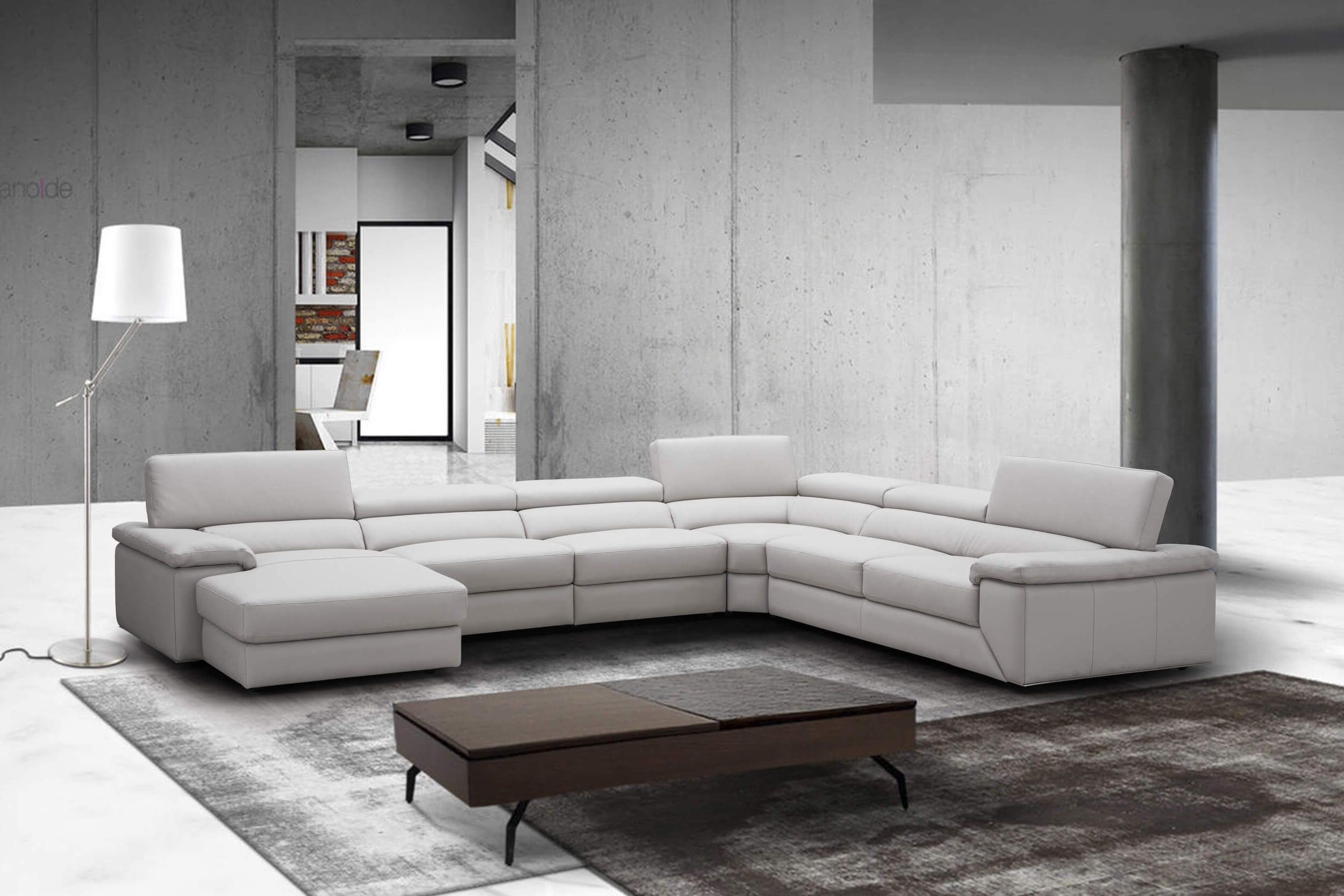 Kobe Premium Leather Left Arm Chaise Sectional