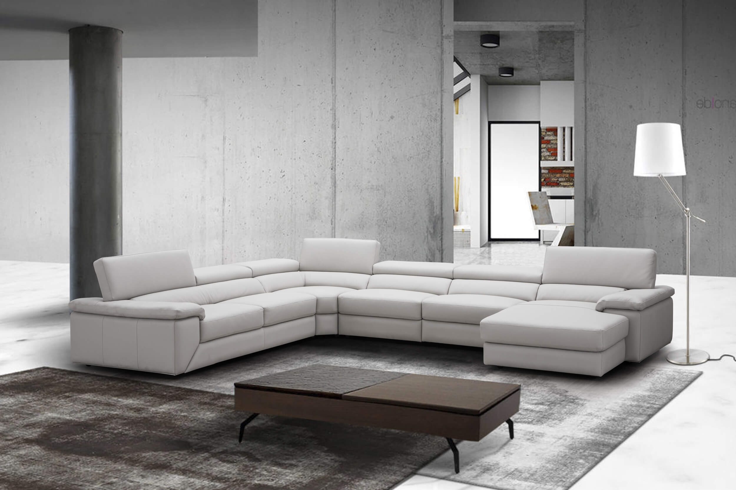 Kobe Premium Leather Right Arm Chaise Sectional