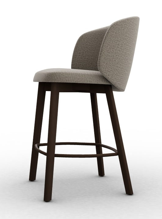 Sweel Fabric/Wood Customizable Counter Stool
