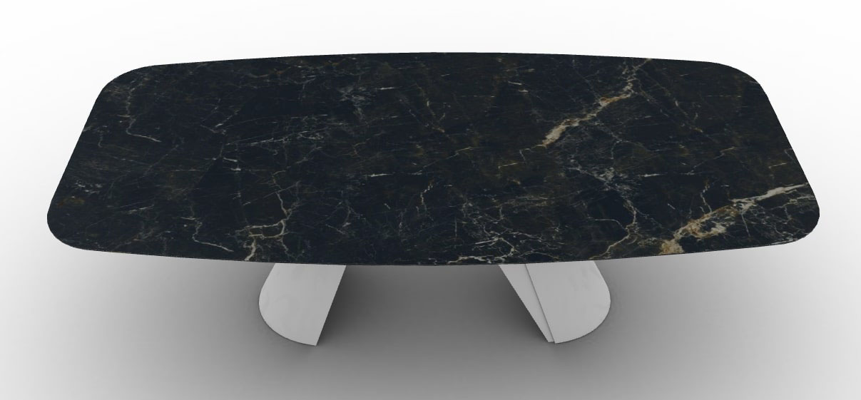 Apian W98.4-inch Ceramic/Metal Customizable Elliptical Dining Table