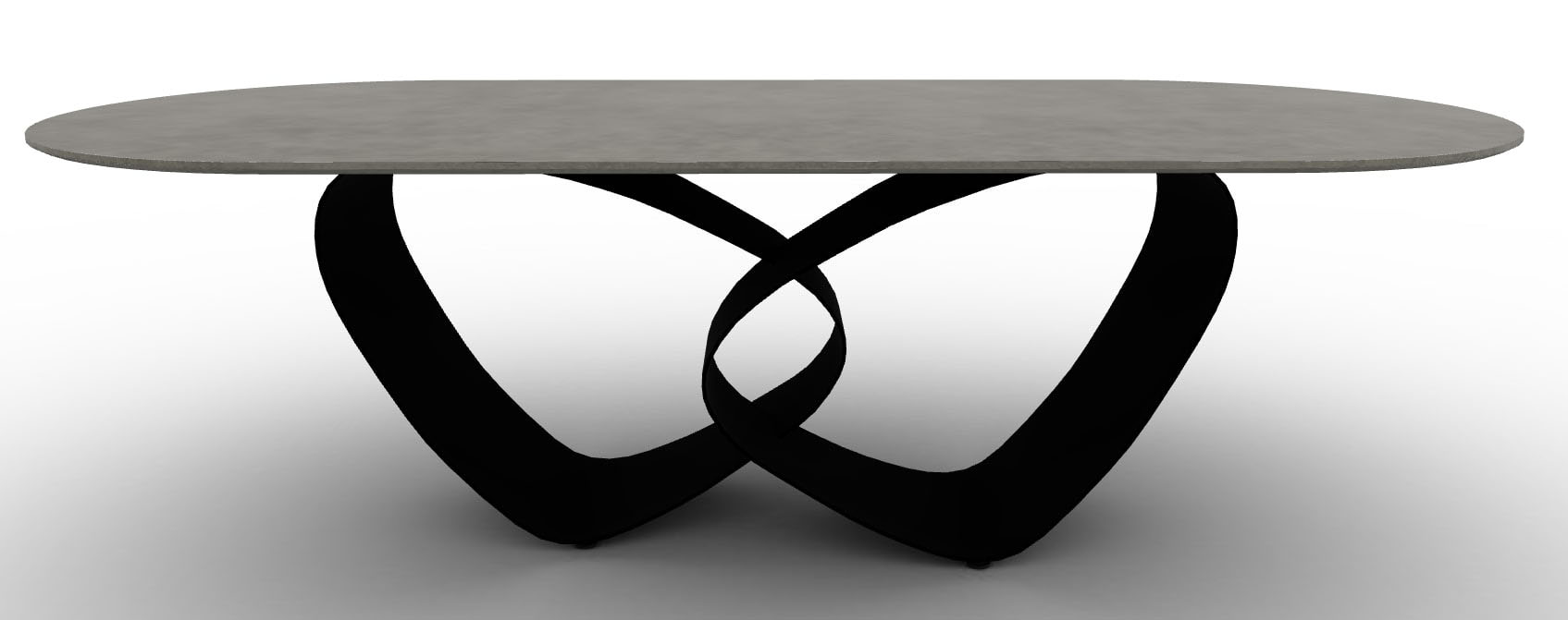 Breeze W98.4-inch Ceramic/Metal Customizable Oval Dining Table