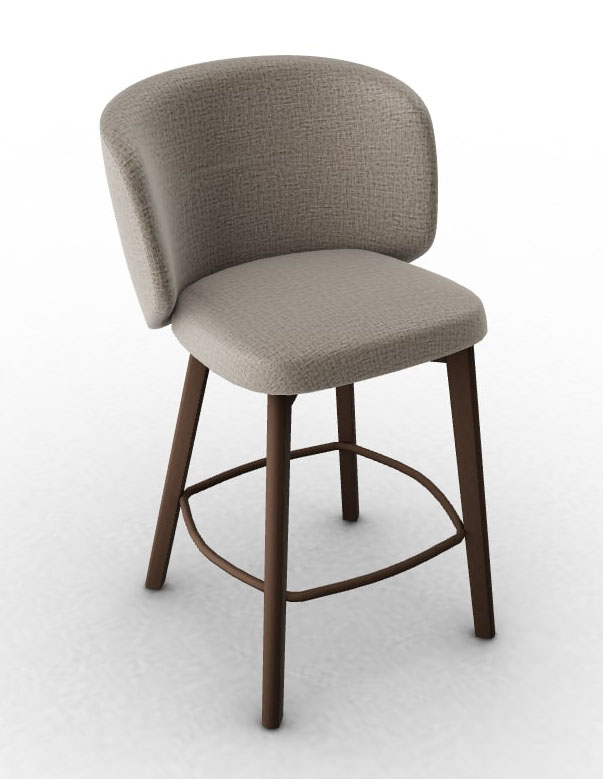 Sweel Fabric/Wood Customizable Counter Stool