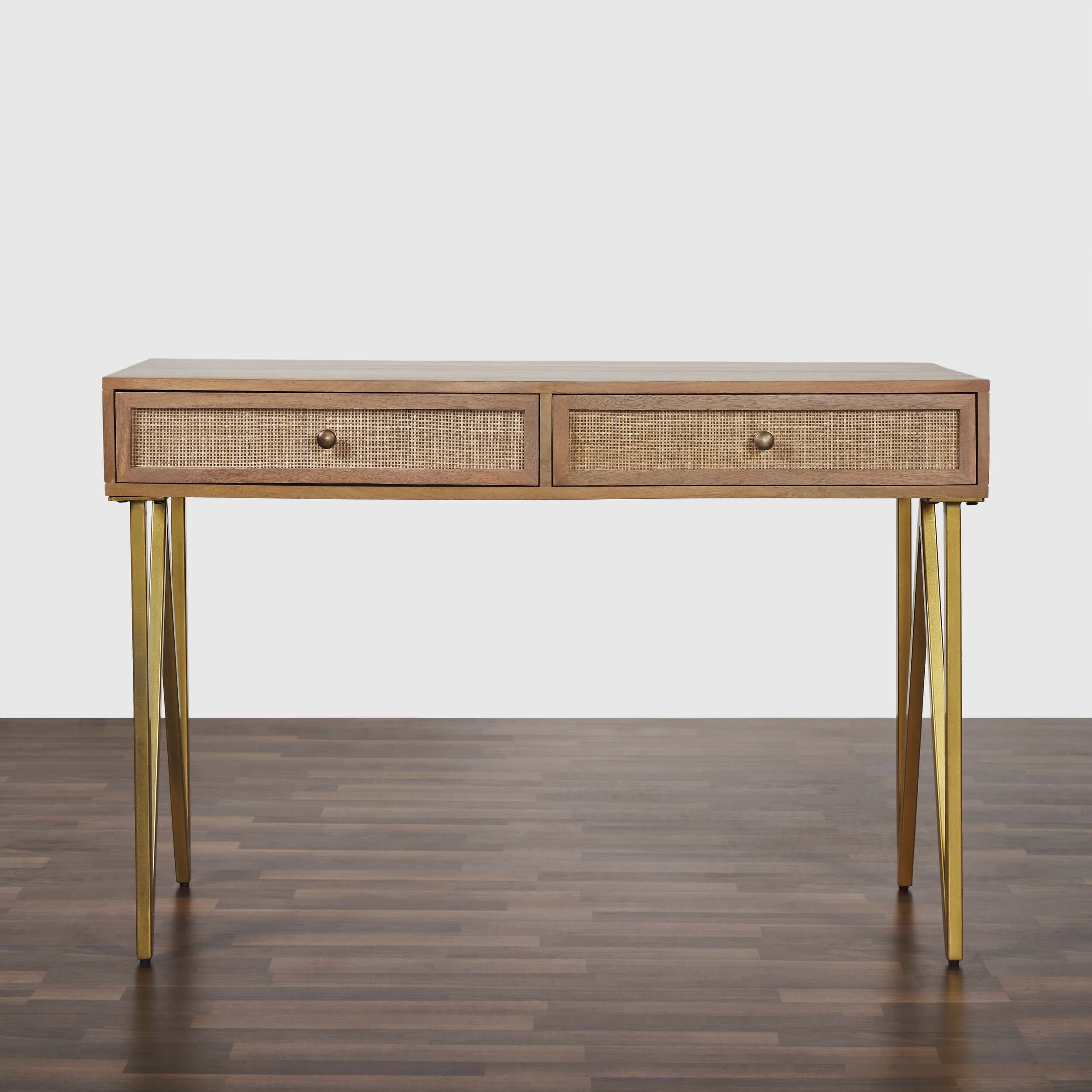 Lana 45" Solid Wood Writing Desk with 2 Drawers