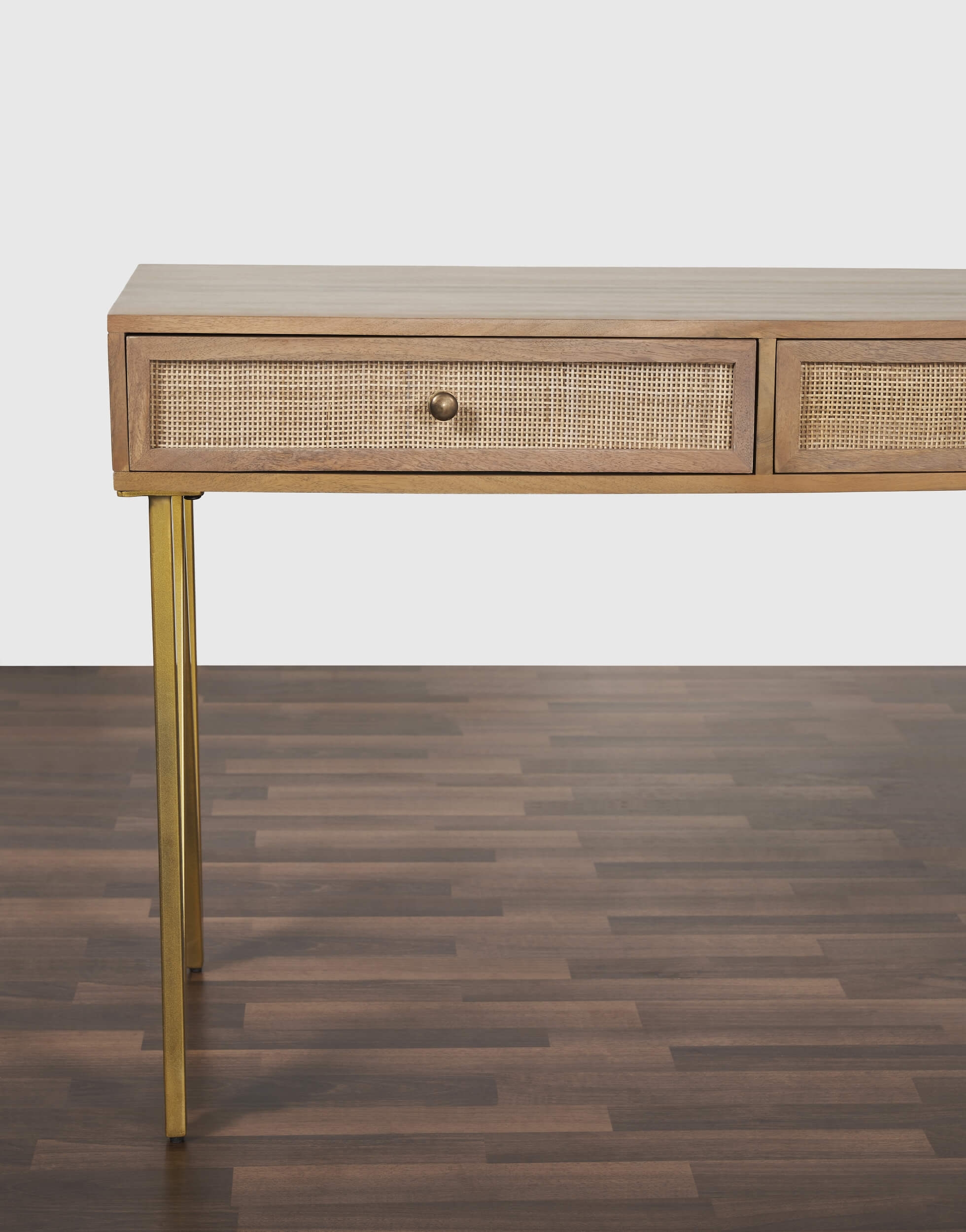 Lana 45" Solid Wood Writing Desk with 2 Drawers
