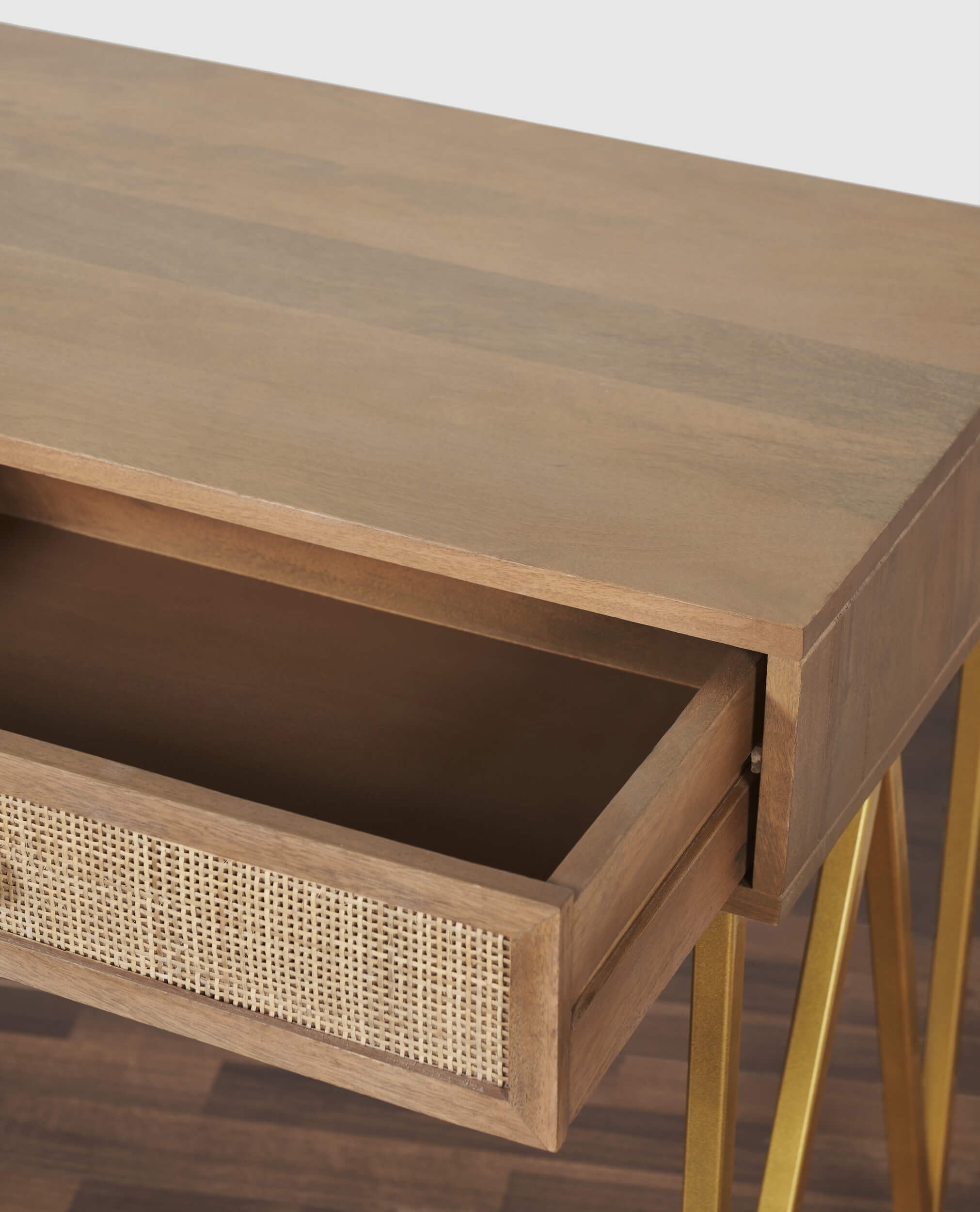Lana 45" Solid Wood Writing Desk with 2 Drawers